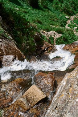 şelale butakovsky, doğa, dağlar, gökyüzü ve bulut ile almaty yakın