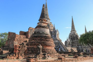 Pagoda Antik ünlü wat Phra Sri Sanphet güzel, Ajutthaya Seyahat Tayland Kraliyet Sarayı