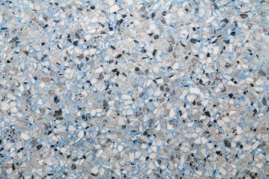 Doku, Terrazzo mermer yüzey zemin desen ve arka plan için mavi renk taş duvar