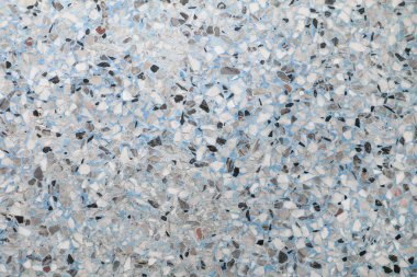 Doku, Terrazzo mermer yüzey zemin desen ve arka plan için mavi renk taş duvar