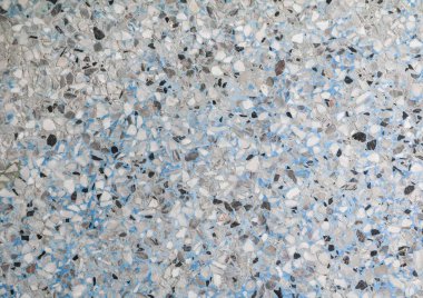 Doku, Terrazzo mermer yüzey zemin desen ve arka plan için mavi renk taş duvar