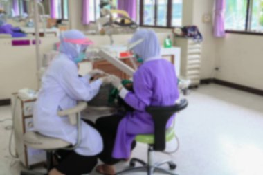 dişçi diş hasta tıbbi ile bulanık odak