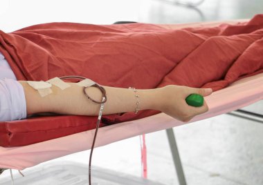 Kan verici kol enjeksiyon seçin odak alan sığ derinliği ile.