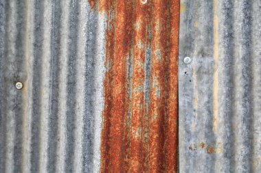 Çinko duvar doku desen arka plan paslı metal eski çürüme oluklu