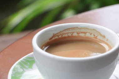 kahve kapuçino ahşap zemin zemin üzerine