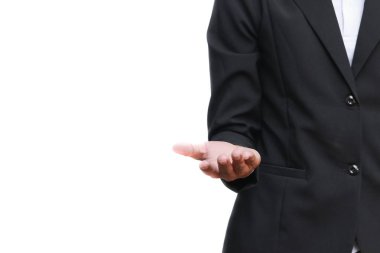 iş adamı el Beyaz zemin üzerine alma