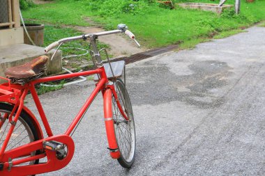 Bisiklet kırmızı Klasik vintage eski kopya alanı olan güzel metin ekleme