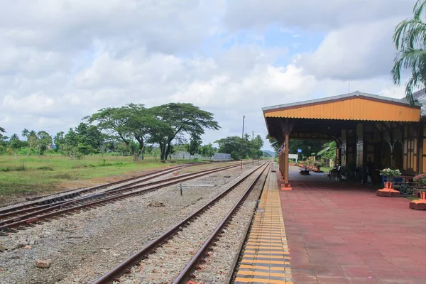 Spoor Gravel Voor Het Trein Vervoer Selecteer Focus Met Ondiepe — Stockfoto