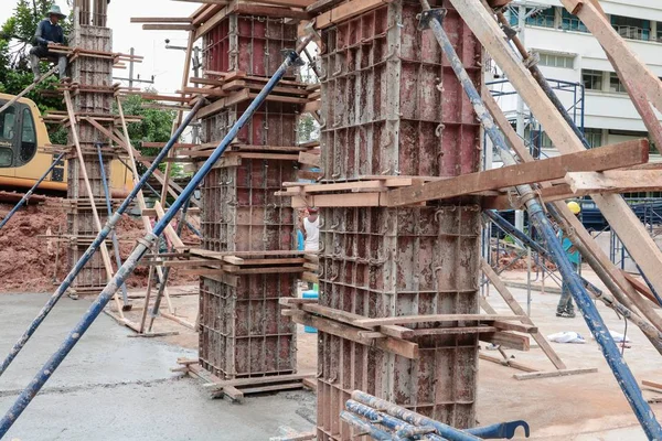 Bunting Konstruksi Lokasi Kerja Bangunan — Stok Foto