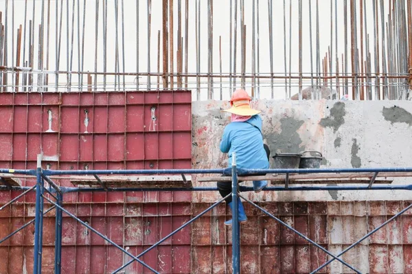 Bouw Bij Opbouw Van Site Werknemer Werkplek — Stockfoto