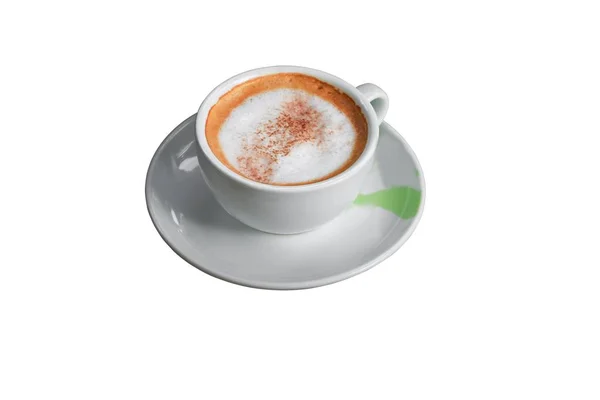 Café Cappuccino Fundo Branco — Fotografia de Stock