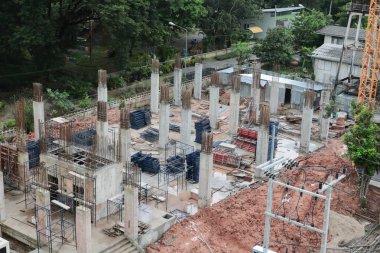 site işyeri üstten görünüm binada iş inşaat