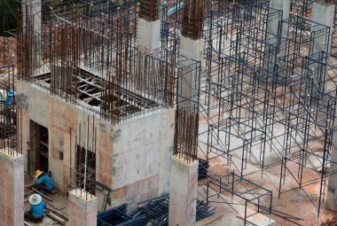 site işyeri üstten görünüm binada iş inşaat