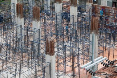 site işyeri üstten görünüm binada iş inşaat