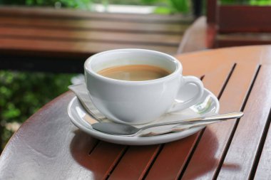 Kahve Kupası ahşap zemin zemin üzerine