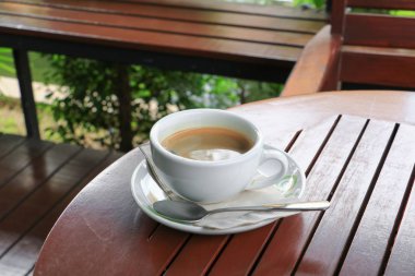 Kahve Kupası ahşap zemin zemin üzerine