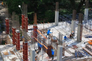 site işyeri üstten görünüm binada iş inşaat