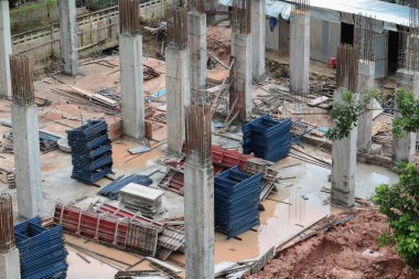 site işyeri üstten görünüm binada iş inşaat