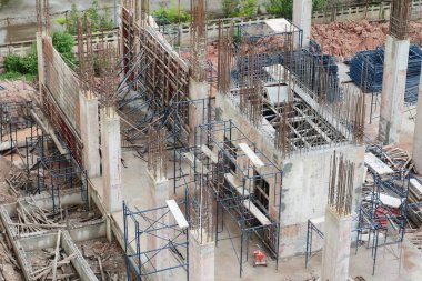 site işyeri üstten görünüm binada iş inşaat