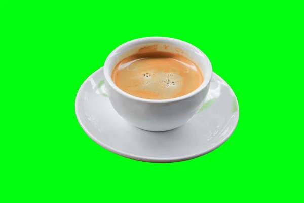 Espresso Kahve Kupası Izole Üzerinde Yeşil Renkli Kırpma Yolu — Stok fotoğraf