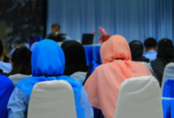 Focus Blur Business University Students Sitting Lecture Classroom — Stock Photo, Image