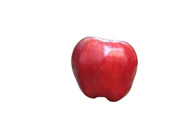 Roter Apfel Isoliert Auf Weißem Hintergrund Und Schnittweg — Stockfoto