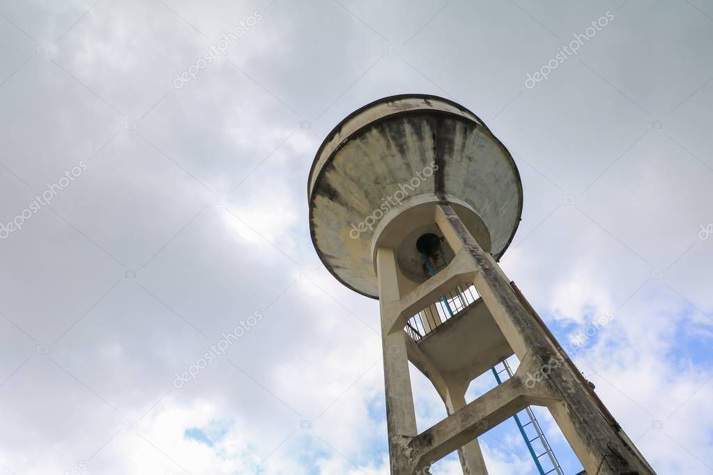 old water tank for agriculture with copy space for add text