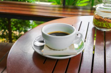 Kahve Kupası ahşap zemin zemin üzerine