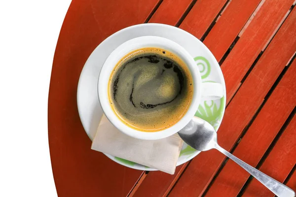 Caffè Tazza Fondo Pavimento Legno — Foto Stock