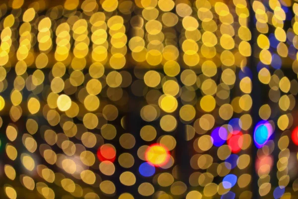 Nacht Licht Golden Abstrakt Weihnachten Bokeh Bunt Schön Hintergrund Mit — Stockfoto