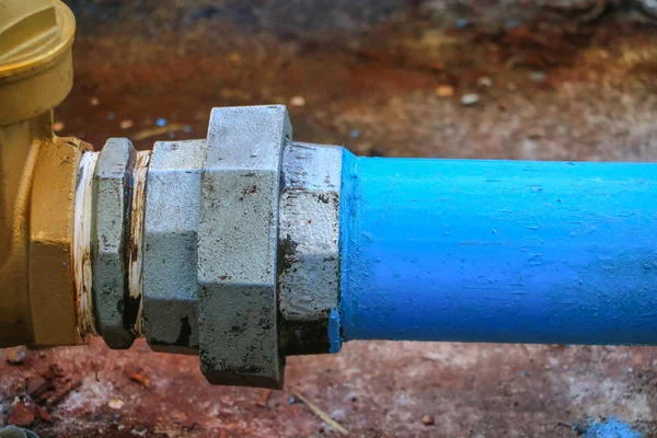 Sıhhi tesisat ortak çelik musluk boru yakın çekim