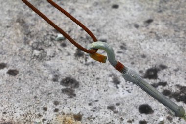 paslı çelik tel halat askı eski bağlantı seçin odak alan sığ derinliği ile.