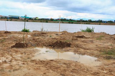 Yatay, dağ ağaçlar ve bir nehir