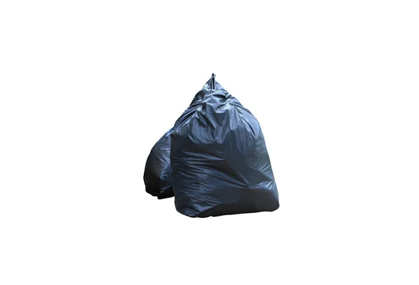 Black Garbage Bag Isolated White Background Clipping Path — Stock Photo, Image
