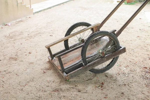 Wooden Barrow Old Two Wheel — Stock Photo, Image