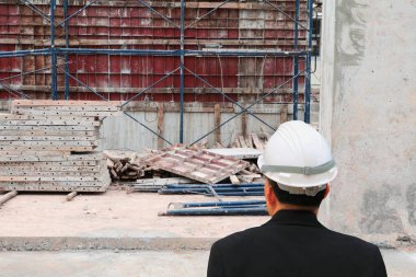 mimar-mühendis onay iş inşaat bir inşaat alanı içinde