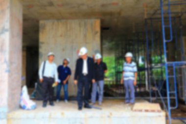 Odak bulanıklık sitesi mühendis bina iş adamı inşaatı