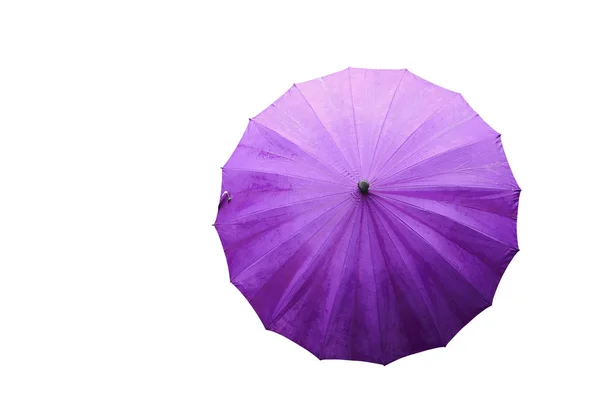 Paraguas Púrpura Gota Agua Aislado Sobre Fondo Blanco Con Camino — Foto de Stock