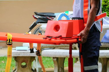 Sedye seçim odaklan. Kurtarma Acil Tıp Servisi, bir kurtarma durum yardım hastada