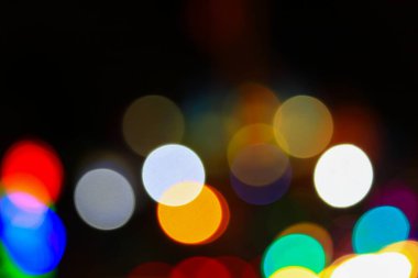 Noel ışığının soyut yuvarlak bokeh arkaplanı