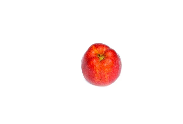 Pomme Rouge Goutte Eau Sur Fond Blanc Avec Espace Copie — Photo