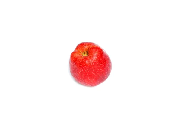 Pomme Rouge Goutte Eau Sur Fond Blanc Avec Espace Copie — Photo