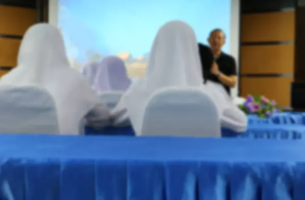Borrosa Estudiantes Musulmanes Profesores Sala Conferencias — Foto de Stock