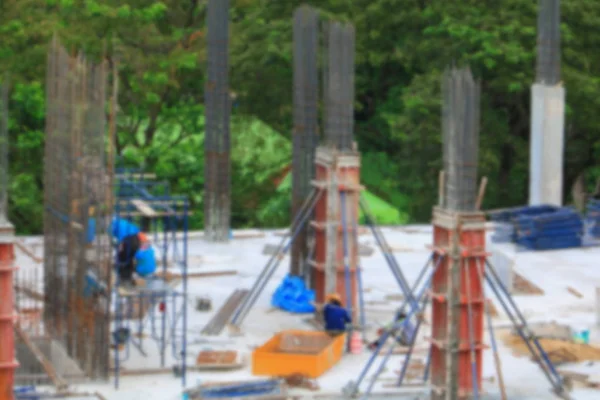 Blurred Construction Worker Building Commercial Site Workplace — Stock Photo, Image