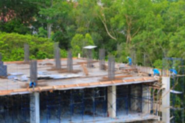 yüksek site işyeri binasında çalışan inşaat bulanıklık