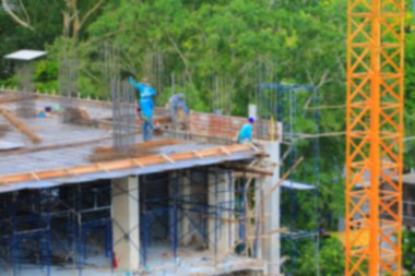 yüksek site işyeri binasında çalışan inşaat bulanıklık