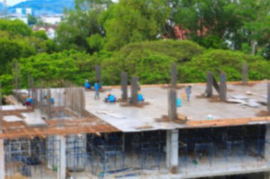 yüksek site işyeri binasında çalışan inşaat bulanıklık