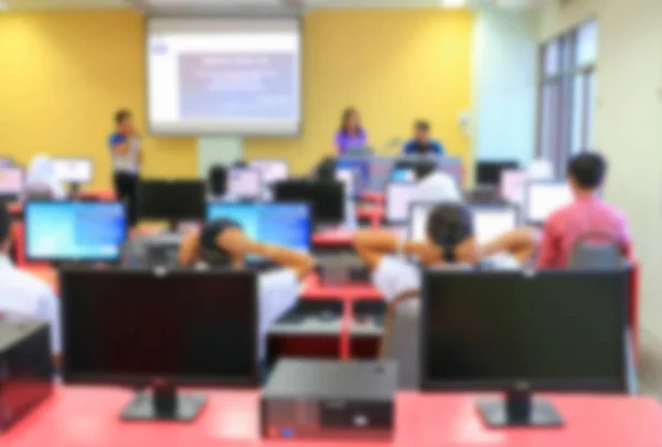 Εστίασης Θαμπάδα Μαθητής Δάσκαλος Μάθησης Επαγγελματίες Τεχνολογίας Επιτραπέζιου Υπολογιστή Μια — Φωτογραφία Αρχείου
