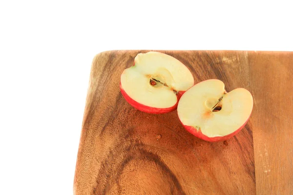 Rebanada Manzana Tabla Cortar Fondo Blanco — Foto de Stock