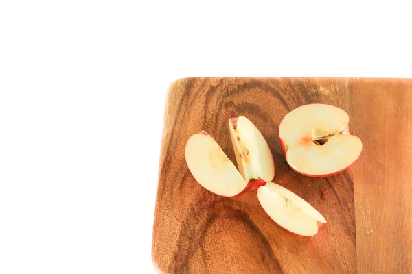 Apple Slice Chopping Board White Background — Stock Photo, Image